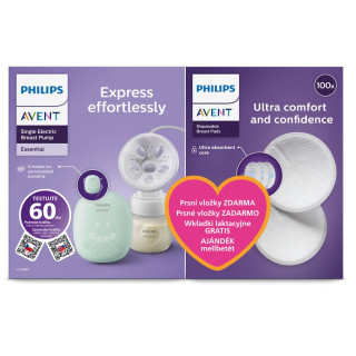 Odsávačka materského mlieka elektrická Essential SCF323/11 + Darček Philips Avent