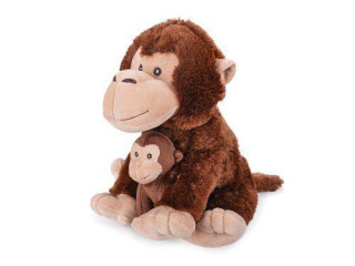 Opica plyšová 25 cm sediaca s mláďaťom 0 m+