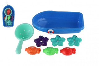 Súprava do vane lodička, sitko s morskými zvieratkami v sieťke