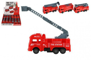 Hasičské auto plast na spätné natiahnutie 4 druhy, 11 cm