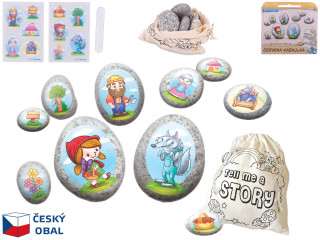 Červená čiapočka rozprávková sada kamienkov so samolepkou 10 ks