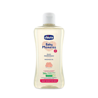 Olej masážny s bavlnou a vitamínom E Baby Moments Sensitive 200 ml Chicco