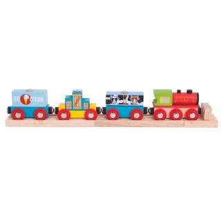 Vlak s tovarom + 3 koľaje Bigjigs Rail