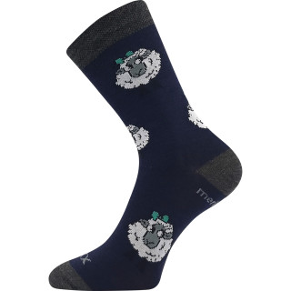 Ponožky detské slabé z merino Vlnienka s iónmi striebra Tmavomodré