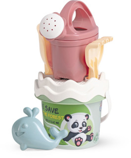 Recyklovaná pastelová sada na piesok malá - les s kanvičkou Androni