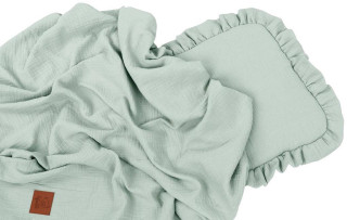 Mušelínová letná súprava vankúšika s prikrývkou Mätová Infantilo