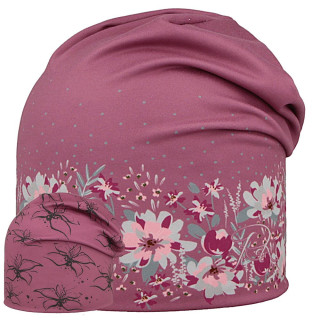 Funkčná čiapka dlhá obojstranná Lúka/kvety ružová RDX