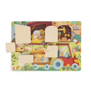 Drevená doska so zámkami farma Janod