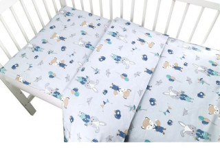 2-dielne bavlnené obliečky 135 x 100 cm ZAJAC MODRÝ