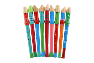 Flauta maľovaná drevo 33cm