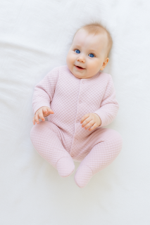 Prešívaná kombinéza z dutého vlákna ružová Baby Service