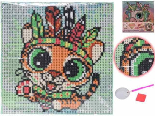 Maľovanie na plátno 20x20 cm s farebnými kamienkami