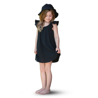 Dievčenské klobúk mušelín Black Esito