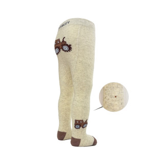 Pančucháče s protišmykom 3x ABS veľ. 80/86 béžovej traktor Be Snazzy