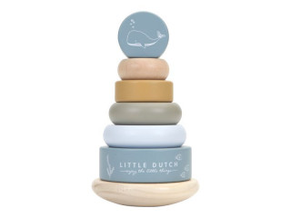 Nasadzovacie krúžky drevené Ocean Blue Little Dutch