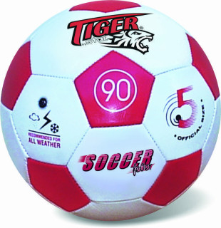 Lopta kožená futbalová Fever červená