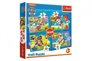 Puzzle 4v1 Šteňatá v behu Tlapková patrola / Paw Patrol 28,5 x20, 5cm v krabici 28x28x6cm