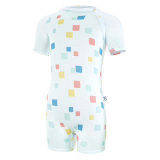 Overal tenký krátky Tlač Outlast® UPF 50+ bledomodrá kocky Little Angel