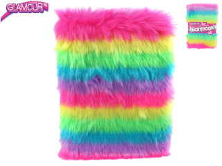 Glamour plyšový zápisník dúhový 80 strán