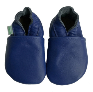 Kožené capáčky Barefoot Veľ. S (0-6 mes.) Hopi Hop Modré
