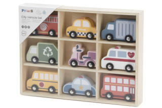 Drevený set dopravné prostriedky 9 ks