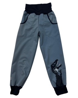 Šedé softshell nohavice s lemom T-rex RDX