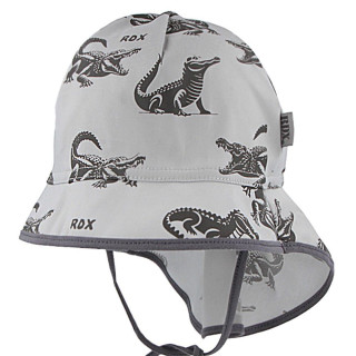 Letný klobúk viazací s plachetkou krokodílmi šedá