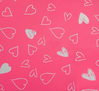 Baliaci papier ružový a biele srdce 2 x 0,70 m