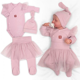 Rebrovaná rastúca súprava 3D Lux, Sweet Angel - púdrovo ružová Baby Nellys