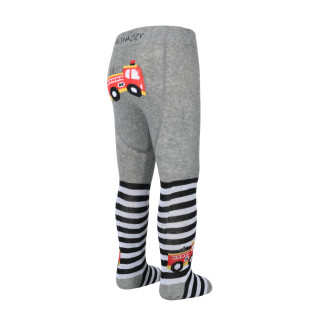 Pančucháče s protišmykom 3x ABS veľ. 92/98 sivé hasiči Be Snazzy