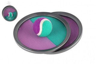 Lambáda/Catch ball hra s loptičkou na suchý zips 19 cm zeleno-fialová