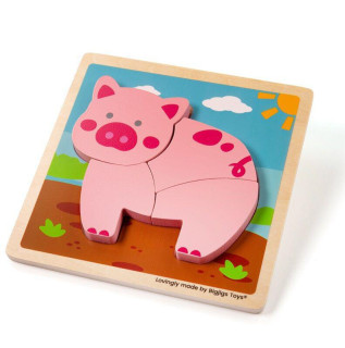 Vkladacie puzzle Prasiatko Bigjigs Toys