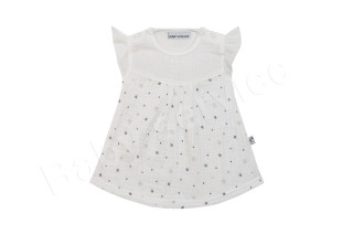 Dojčenské šaty krátky rukáv mušelín Hviezdičky Baby Service