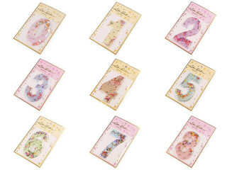 Narodeninové samolepiace číslice s pohyblivými flitrami