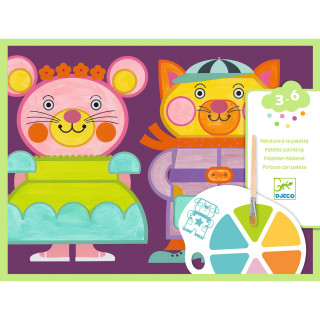 Maľovanie s paletou Rozkošné zvieratká Djeco