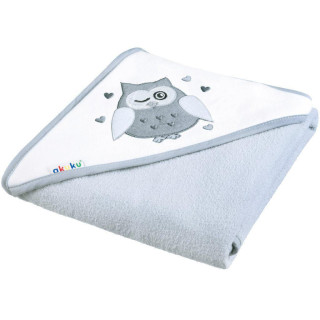 Detská osuška 80x80 Akuku šedá so sovou