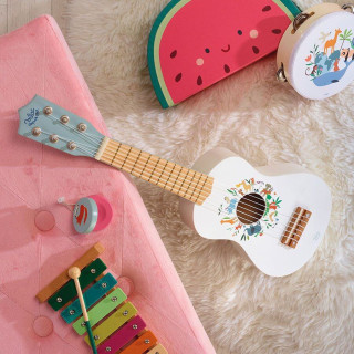 Drevená gitara Zvieratá sveta Sarah Betz Vilac