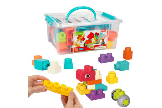Kocky stavebnice 48 ks plastové v plastovom kufríku 26 x 12 x 19 cm