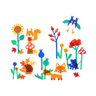 Kreatívna sada Okenný obrázok Ahoj, lesné zvieratká! Haba