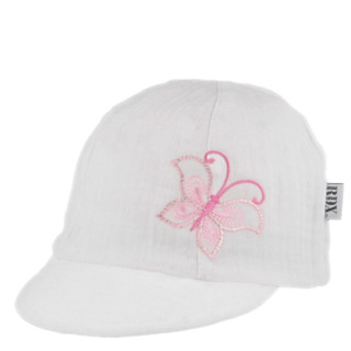 Dievčenské šiltovka mäkký šilt Motýľ biela RDX
