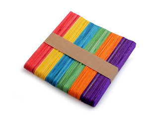 Drevené špachtle farebné 1x11,4 cm 50 ks