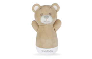 Lampička nočný medvedík zaspávač plyšový 15 cm