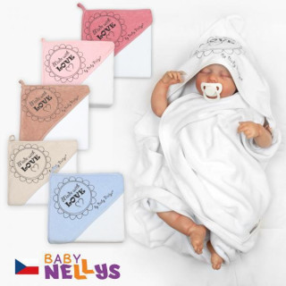 Detská termoosuška s kapucňou Made with Love 80 x 80 cm