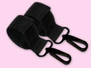 Karabíny na bezpečné zavesenie tašky na rukoväť kočíka PLAST