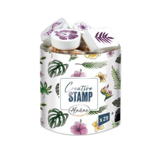 Pečiatky Creative Stamp, 29 ks - Tropické listy Aladine