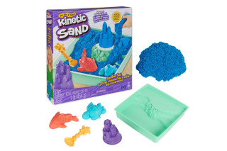 Škatuľa tekutého piesku s podložkou modrá Kinetic Sand