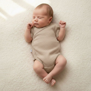 Zavinovacie dojčenské body mušelín Béžová Baby Service