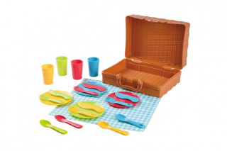 Piknikový košík so sadou riadu plast 22 ks