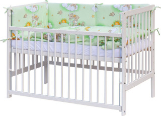 Detská postieľka s kompletnou výbavou 120 x 60 cm, mráčik zelená Scarlett