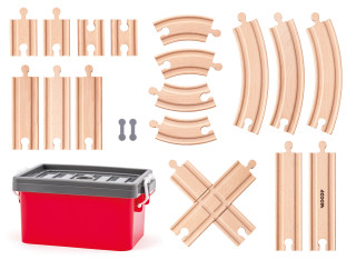Set koľají v plastovom boxe, 20 ks